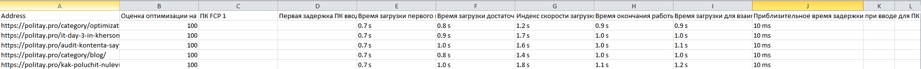готовая таблица